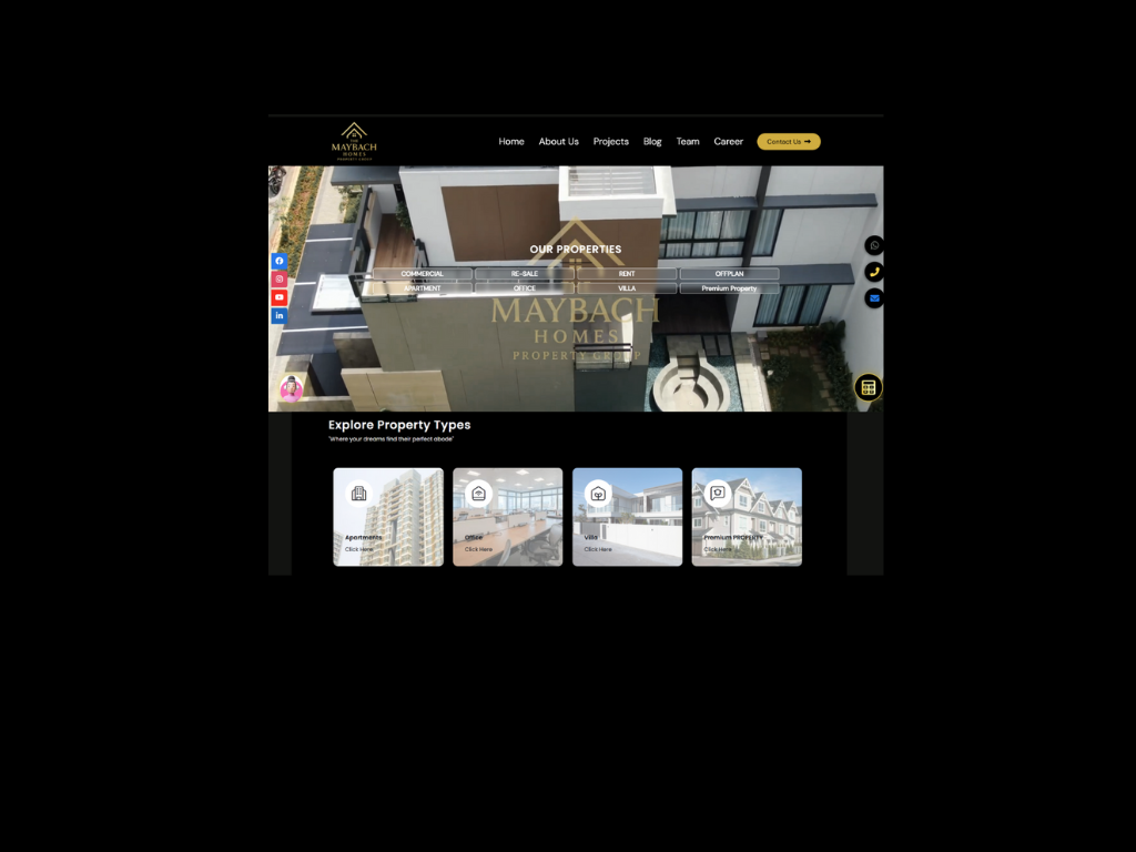 Maybach Homes Real Estate Website Banner